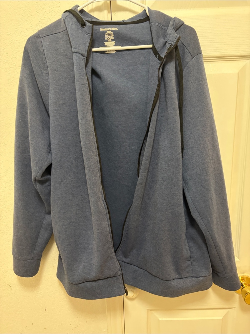 Blue Zip-Up Hoodie with Hood